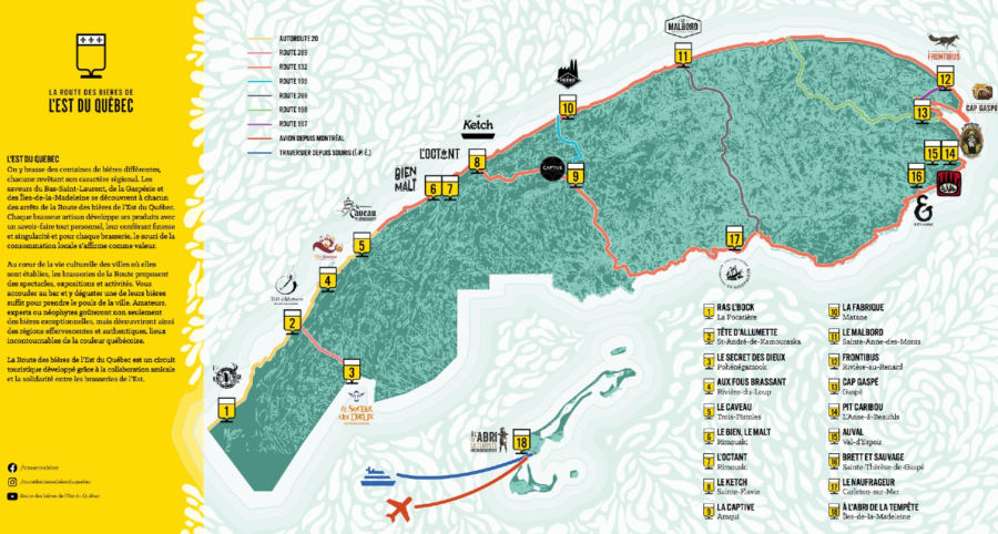 Découvrez la route des bières de l’Est du Québec